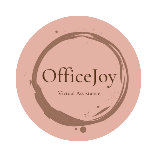 Logo OfficeJoy in een cirkel oud roze van kleur